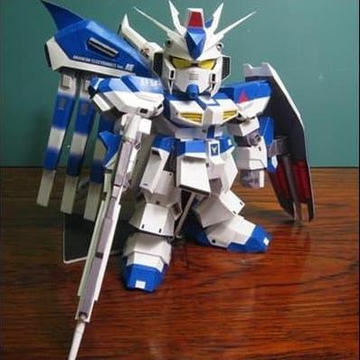 DIY Papercraft Gundam SD-RX-93-v2-Hi-v (DIY=Kertas)