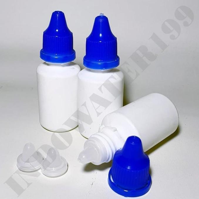 BOTOL TETES 30 ML BAHAN PLASTIK HDPE LDPE INDOWATER TUTUP BIRU