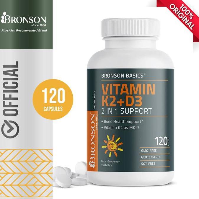 NEW BRONSON K2 D3 | BRONSON VITAMIN K2 D3 5000 IU | 120 TABS | BRONSON D3 K2 BONE & HEALTH SUPPORT O
