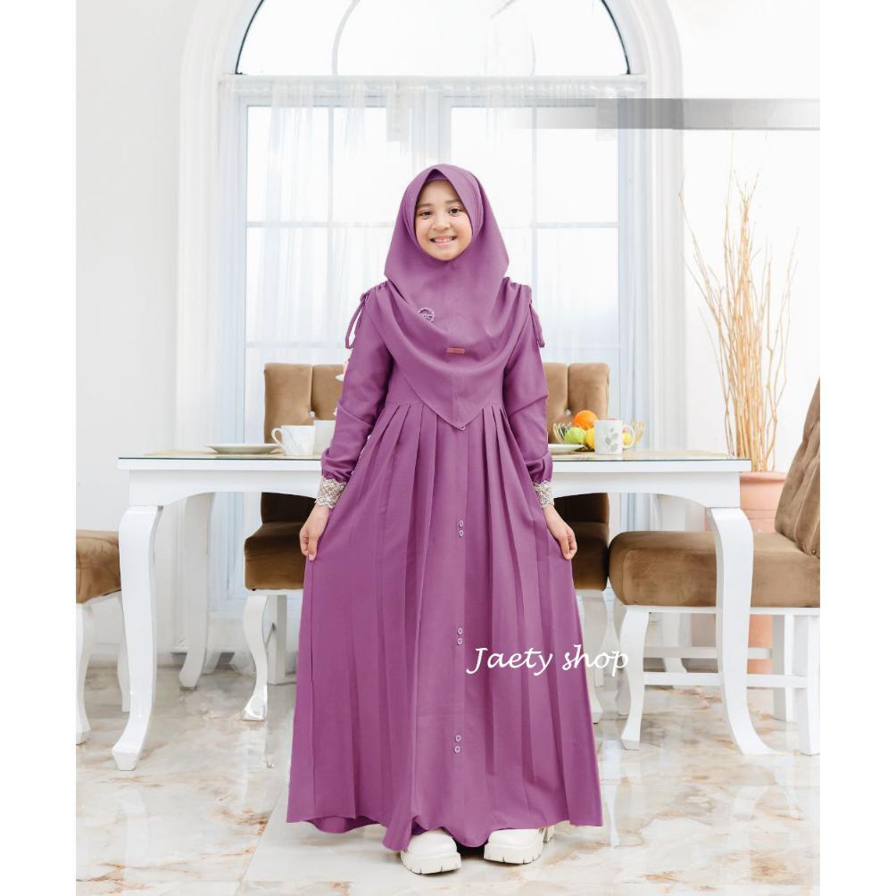 Terbaru Gamis Anak Mawwadah Syar'I Set Khimar Cringkle Airflow Premium - Fashion Muslim Anak Perempu