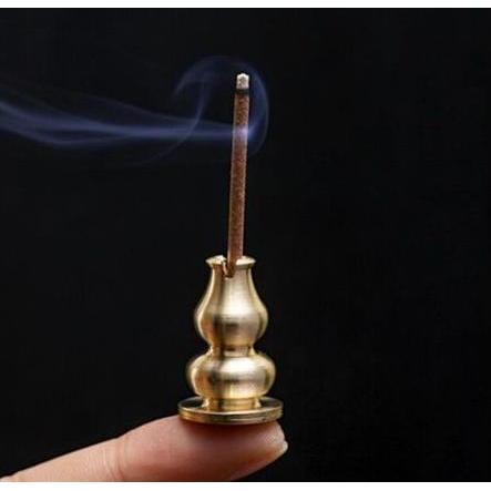 TWOVAN Kuningan Bokor Tempat Tatakan Pembakar Dupa Hio lo Mini Kecil