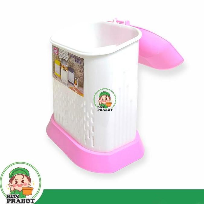 Ort- Tempat Sendok Dengan Tutup Ungu / Tempat Sendok Dengan Tutup Pink Plastik Dengan Tutup Penyimpa