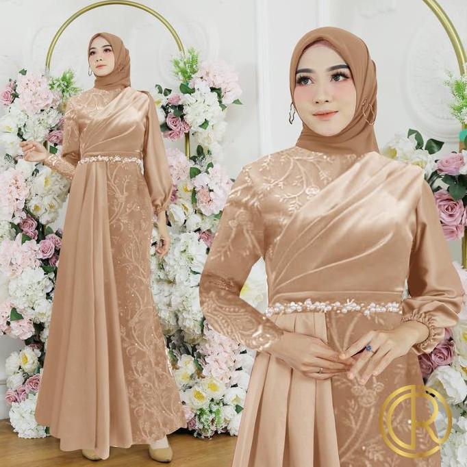 Kleid- Aurora Boutique Maxi Gamila | M L Xl 2Xl | 11 Warna | Cod Long Dress Semi Duyung Seragam Mewa