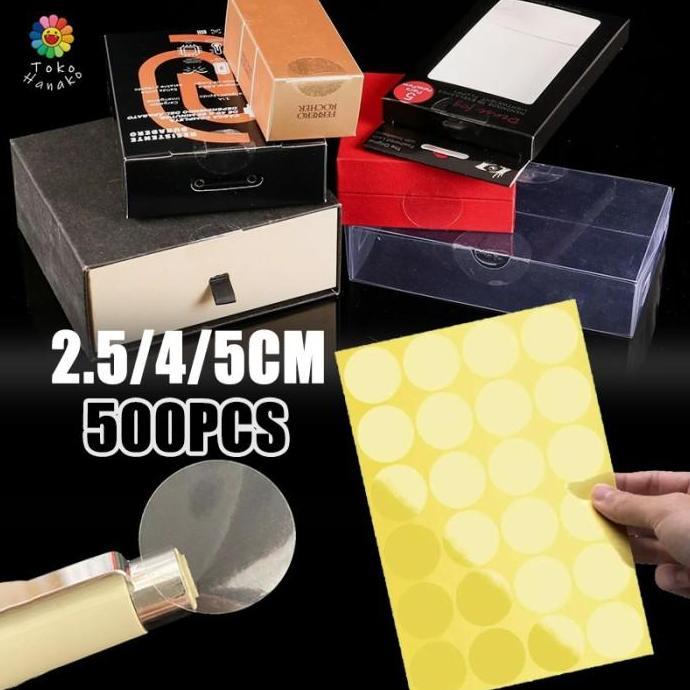 RPG 1000 Buah Label Segel Transparan Polos Segel Stiker Bulat 2.5-5Cm