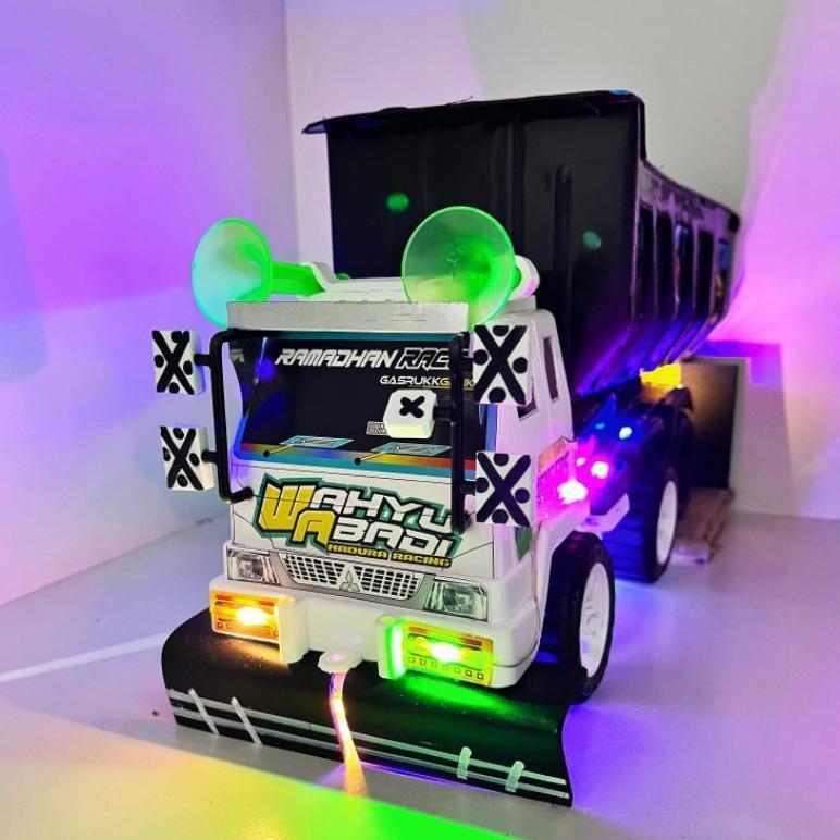 murah mainan mobil truk oleng modifikasi dump truck pasir plastik keren miniatur tronton anak laki-l