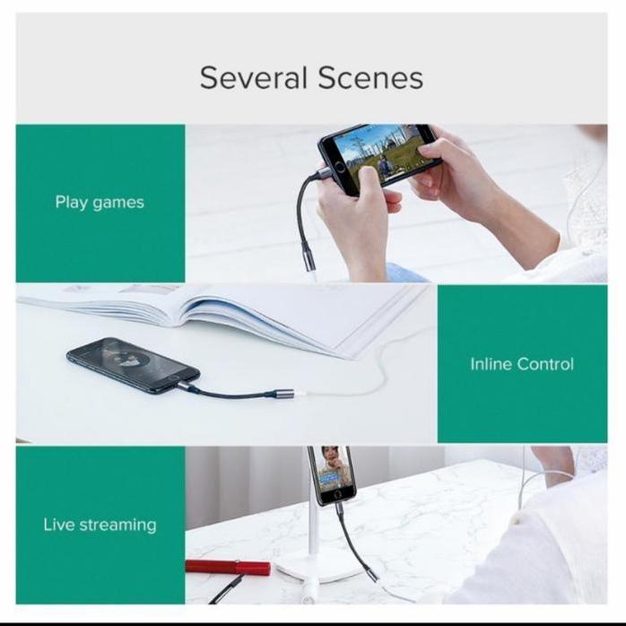 Ugreen Lightning 3.5Mm Audio Adapter Connector Mfi Earphone Iphone Aux Terlaris 0426A