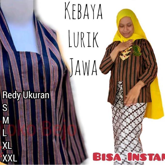 Baju Kebaya Lurik Perempuan Pakaian Adat Jawa Ukuran Dewasa SS