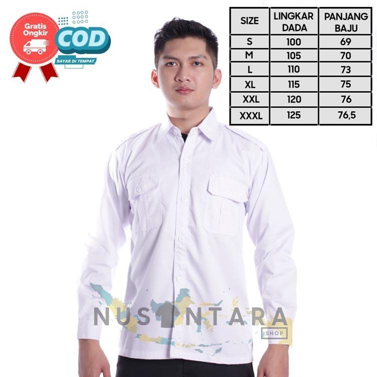 Bagus Kemeja Pns Putih Pria Kemeja Pdh Putih Lengan Panjang Seragam Pns Pemda Putih Baju Pdh Pria