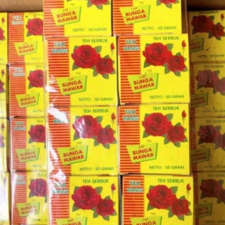 (Terbaru) Teh Bubuk Cap Bunga Mawar / Mawar 10 Kotak (Terlaris)