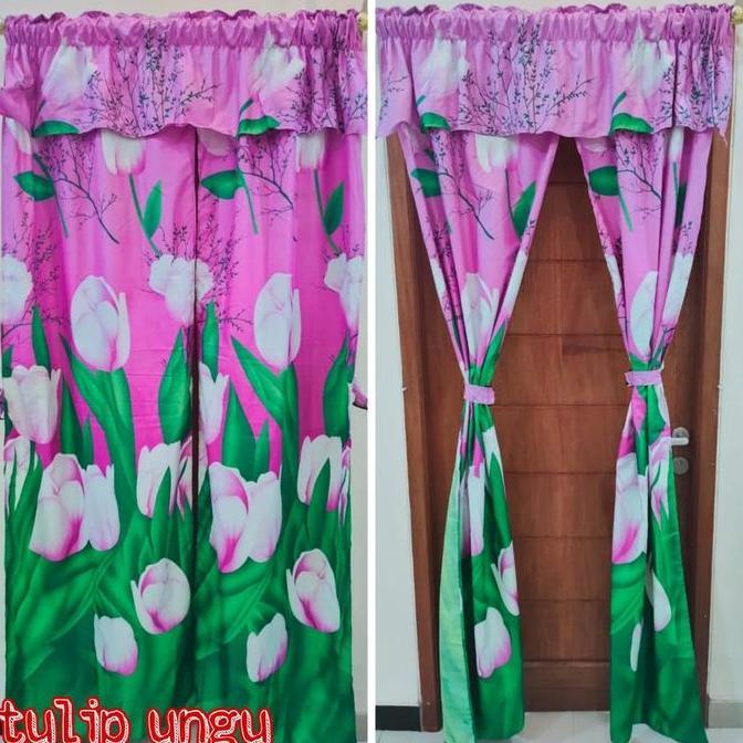 Flmy- Gorden Serut Shaby / Gorden Serut Motif Bunga Belah Tengah Free Tali