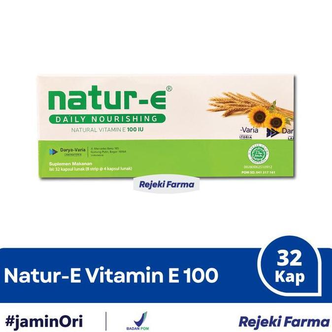 Haarvitamine- Natur-E 100 Iu Isi 32 Kapsul Lunak - Nature Vitamin Vit E 100Iu Hijau