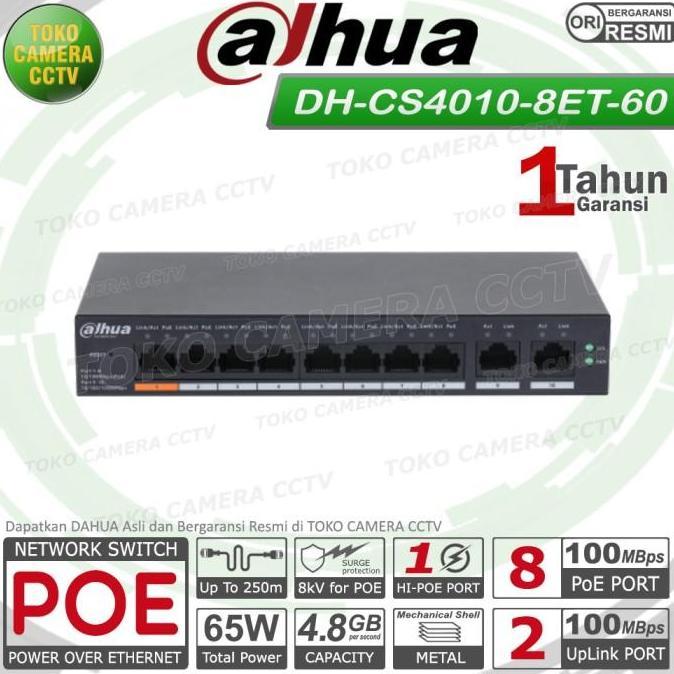 Sale Switch Poe Dahua 8 Port Smart Managed Poe