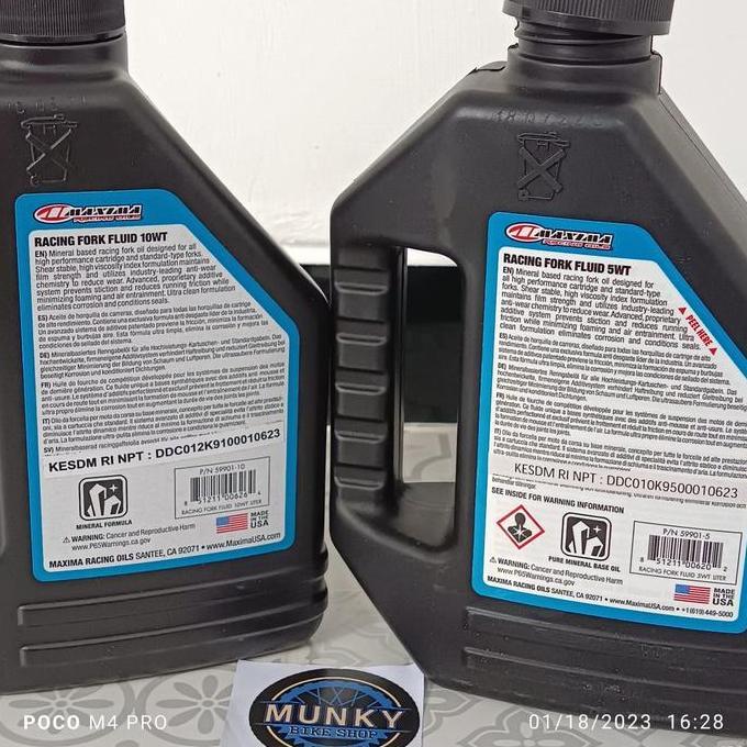 Oli fork rear shock oil maxima plush fluid 5wt 10wt rockshox