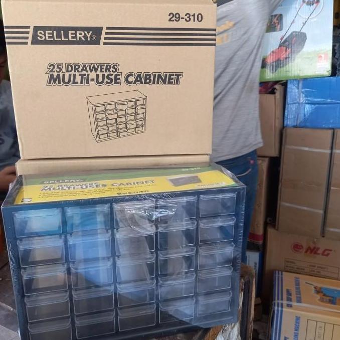 Sellery Rak Susun Mini Drawers 25 Slot Laci Penyimpanan Baut mur skun dll