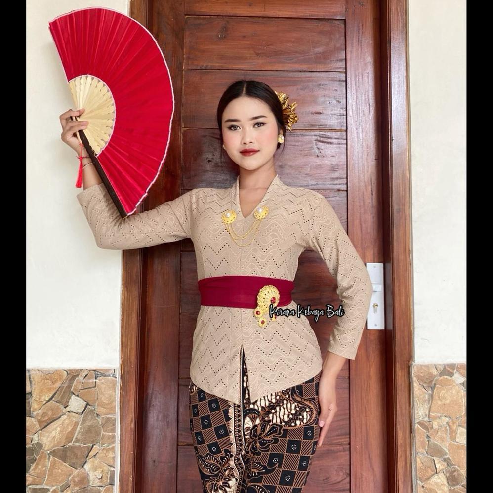 SOLVYNMARKET KEBAYA BALI IVORY STRAIT KARTINI LENGAN PANJANG ORIGINAL