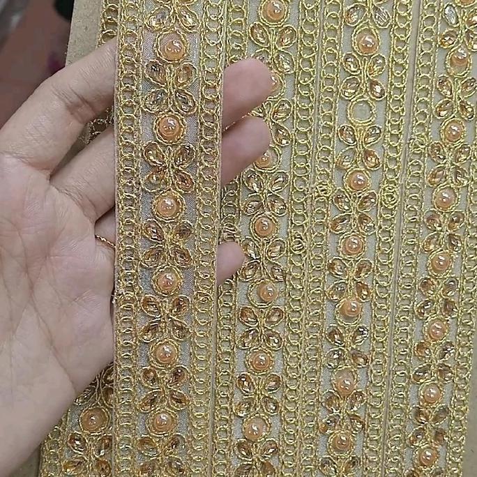 45CM Renda Full Payet Renda India Renda Bordir Payet renda tengah