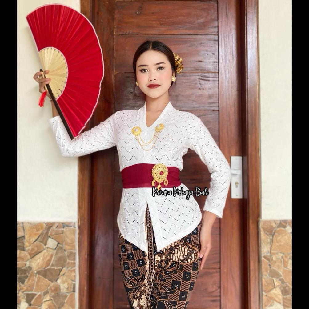VELISSASTORE KEBAYA BALI IVORY STRAIT KARTINI LENGAN PANJANG MURAH