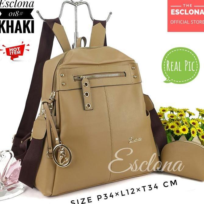 Xfour- Esclona Tas Wanita Ransel Original E018 Tas Punggung Laptop Tas Kantor Gendong Kantor Kerja K