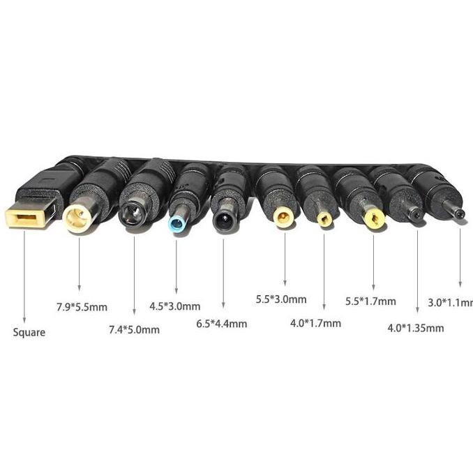 Xfour- 10Pcs Tips Universal Jack Adapter Converter Jack Charger Laptop