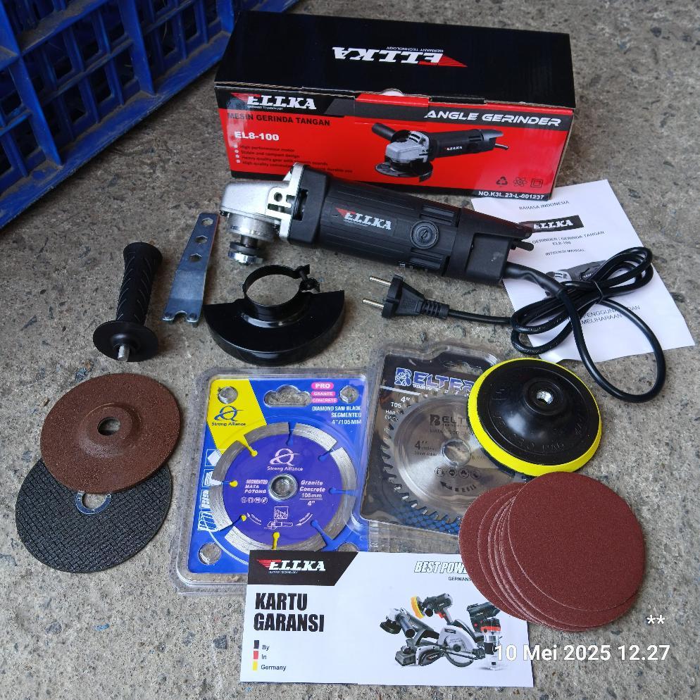 TOP 1  PAKET LENGKAP Mesin Gerinda + BONUS Mata Gerinda Potong Keramik + Kayu + Poles Potong Besi Am