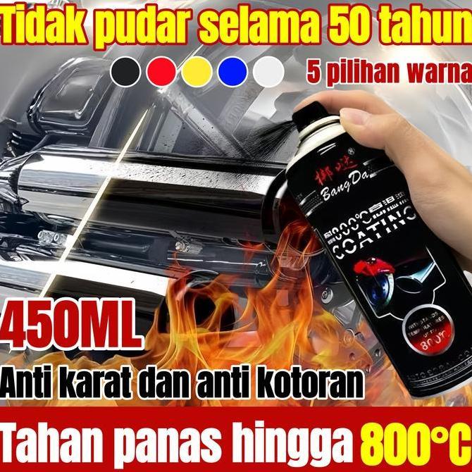 Cat knalpot mesin motor pilox anti karat dan panas semprot hitam mengkilap/Merah/Kuning/Biru/perak