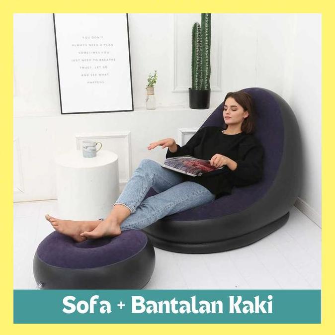 Sofa Malas Lazy Bean Bag Inflatable dengan Bantalan Kaki