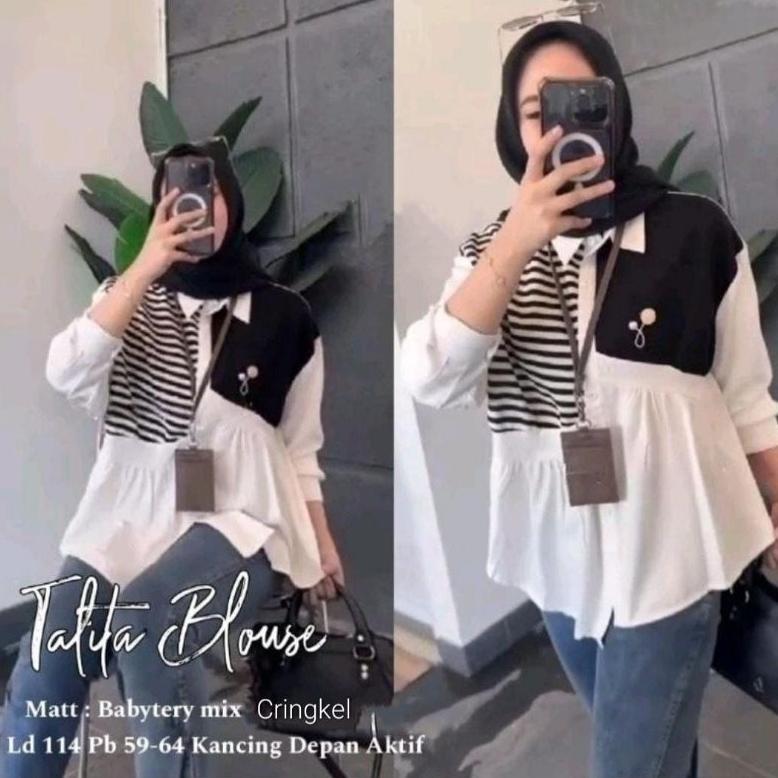 Original Talita Blouse / Kemeka Kantor / Kemeja Wanita / Atasan Kekinian / Blouse Wanita / Kemeja Fa