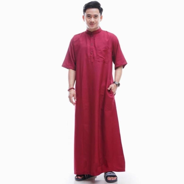 HOT jubah pria lengan pendek gamis pria dewasa jubah polos KEKINIAN
