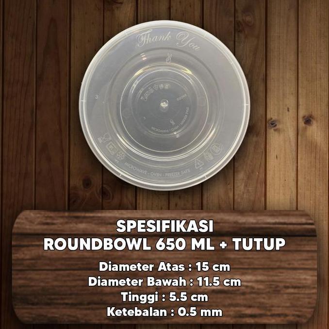 Thinwall Mangkok 650ml / Mangkuk Plastik 650 ml / Thinwall Bulat 650ml