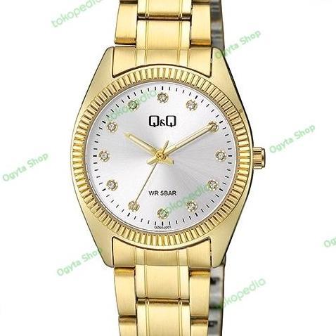 Jam Tangan Wanita Q&Q QnQ QQ Analog Rantai Gold QZ65 Original