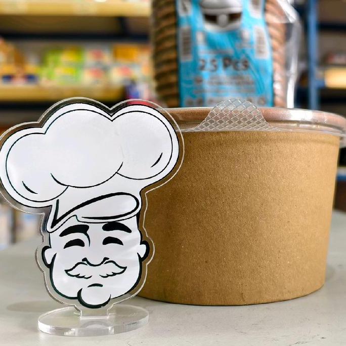 Paper Kraft Bowl Paper 800Ml + Tutup (25Pcs) / Rice Bowl 800Ml / Mangkok Kertas 800Ml / Rice Paper B