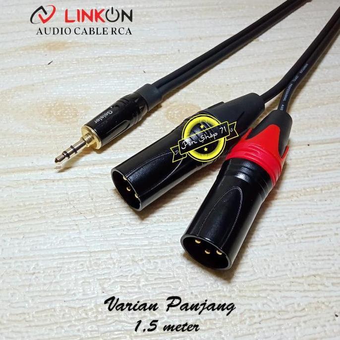 Rwd- Kabel Audio Mixer Ke Hp Ke Equalizer Ke Crossover Ke Power Jack 3,5Mm To 2 Xlr Male - 50 Cm Acc