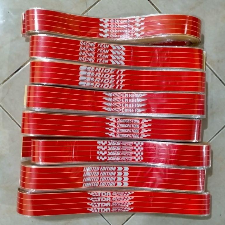 PRODUK BARU Sticker LIST VELG MOTOR Warna Merah 1cm **
