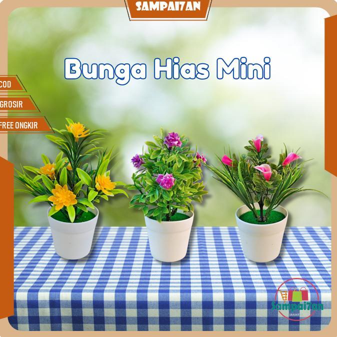 TERBARU Bunga Hias Plastik Mini Dekorasi Rumah Bunga Hiasan Meja Kecil Artificial Flowers Palsu Keci