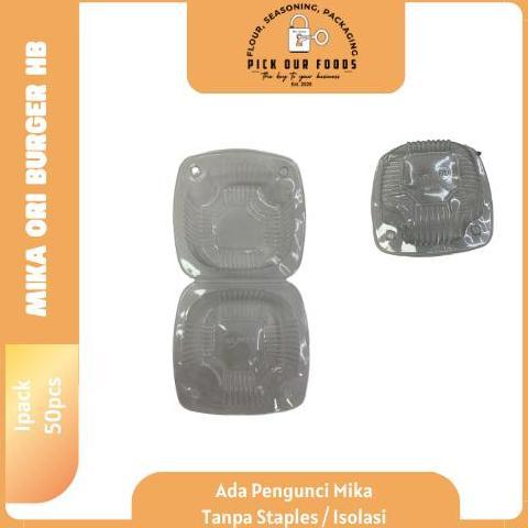 [PACK] Mika Burger LB-HB| Mika Kue Bolu Bulat | Mika plastik Bulat | Box Mika isi 50