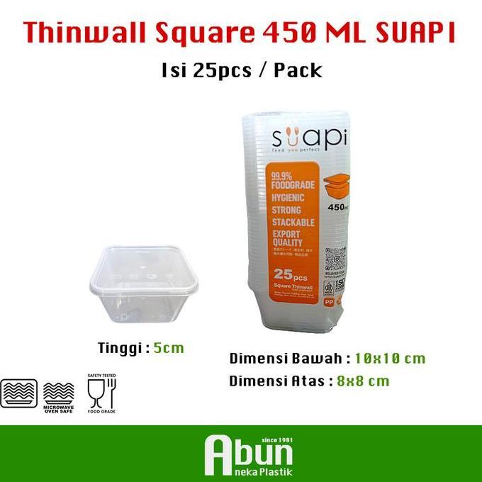 Thinwall Square 450ml Suapi @25pcs