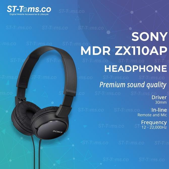 Rwd- Sony Mdr Zx110Ap / Mdr-Zx110Ap / Mdr-Zx110 Ap Headphones - Black