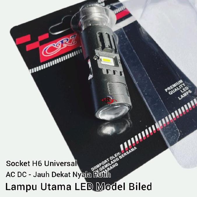 Lampu Depan Motor LED Model Biled Lampu Utama Motor LED Socket H6 AC DC Jauh Dekat Nyala Putih Unive