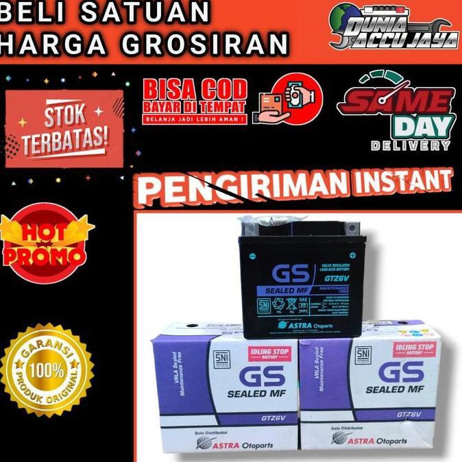 Aki motor kering gs Astra original IDLING STOP gtz6v 5ah 12v matic kopling bebek Honda New Sonic 150