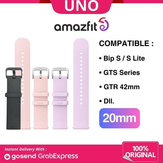 Strap 20mm Amazfit BIP S / GTS / GTR Silicone Strap Tali Jam Smart Watch