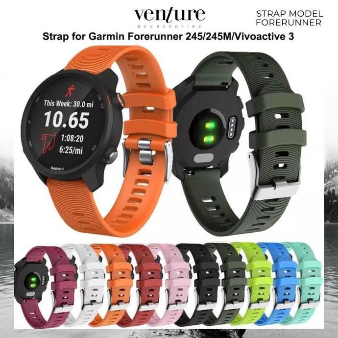 NEW STRAP GARMIN VIVOACTIVE 3 FORERUNNER 245 245M TALI JAM RUBBER SILIKON ORI