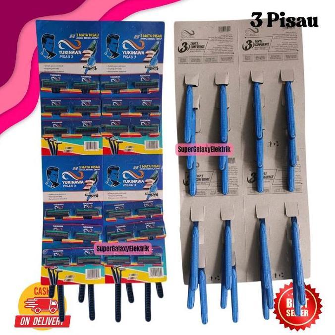 (Isi 24Pcs) silet cukur/Pisau Cukur 2Pisau 3Pisau/ Cukur Jenggot /Alat Cukur