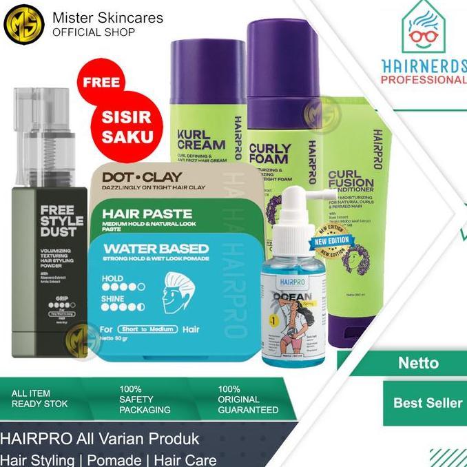 Hairnerds Professional - All Variant Product Pomade Perawatan Rambut Hair Styling Powder Waterbased 