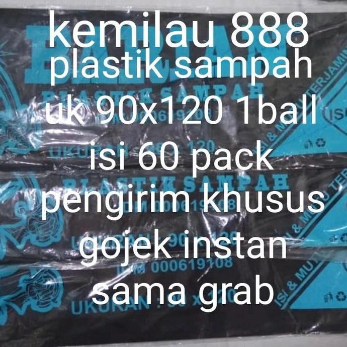 plastik sampah uk 90x120 (1 ball isi 60 pack) kantong sampah trash bag