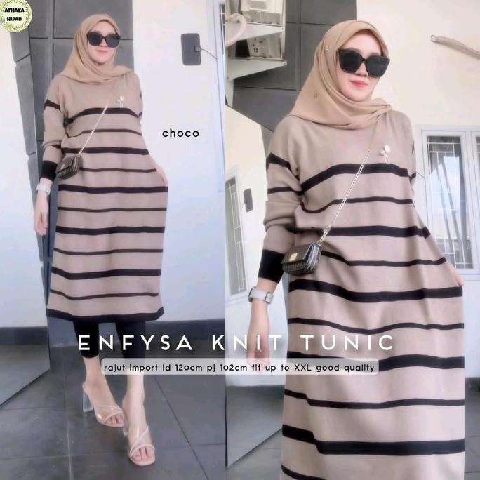Enfysa Tunik Knit Rajut Premium Tunik Rajut Jumbo Terbaru