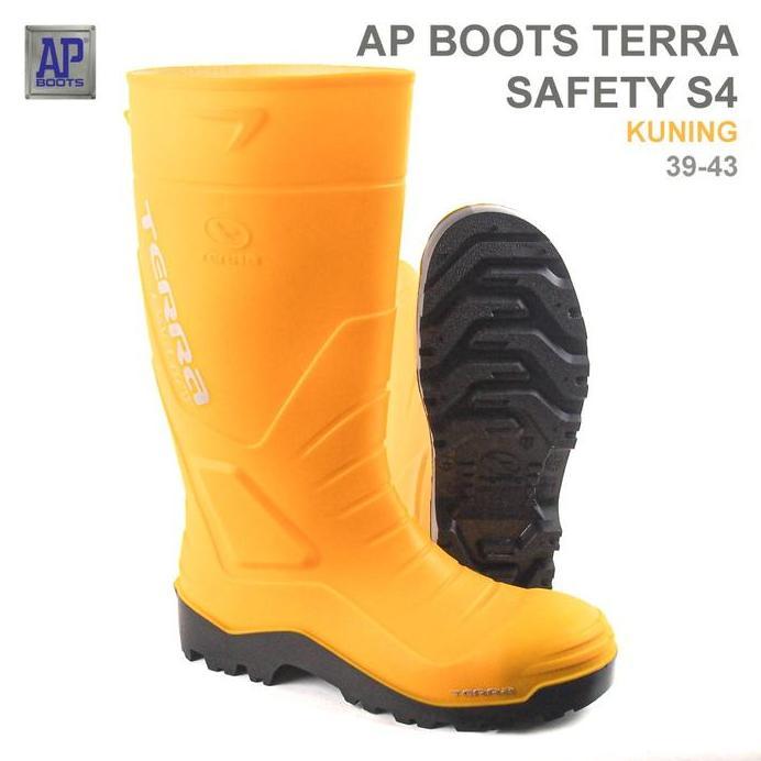 Sepatu Boot Tinggi AP Boots TERRA SAFETY S4 KUNING | Sepatu Boots Safety AP Boots S4 ORIGINAL