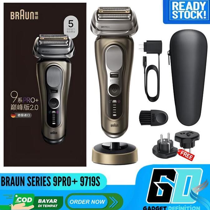 Braun Series 9 Pro+ 9719S 9619s  Alat Cukur Elektrik shaver with charging stand and travel case
