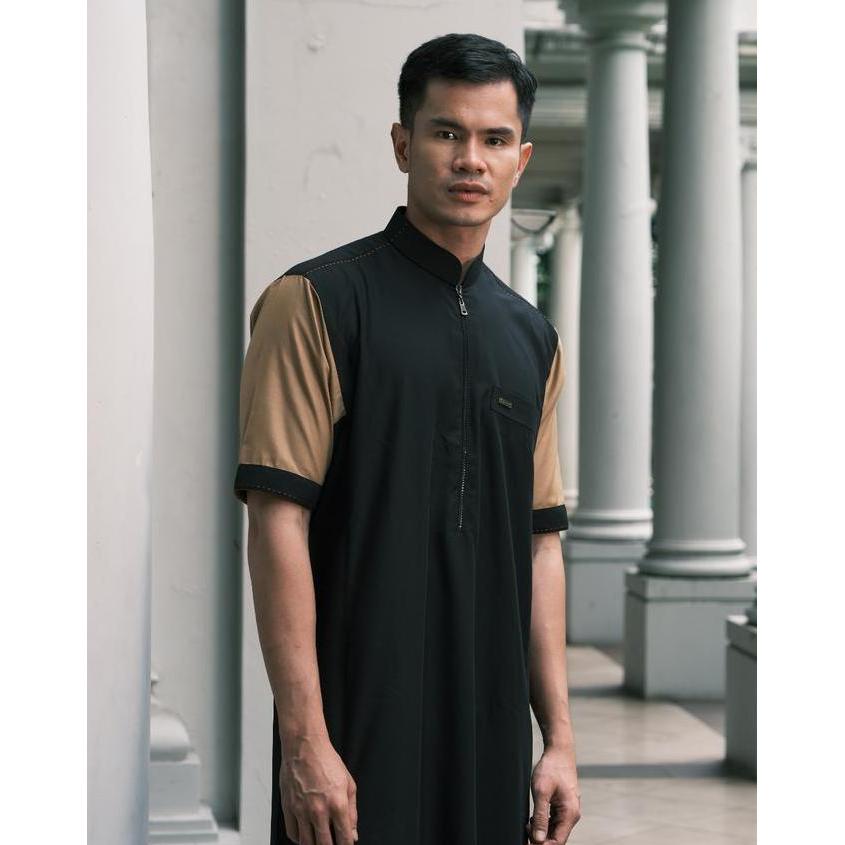 THOBE MUSLIM PRIA GAMIS EKSLUSIF SH-158 HITAM