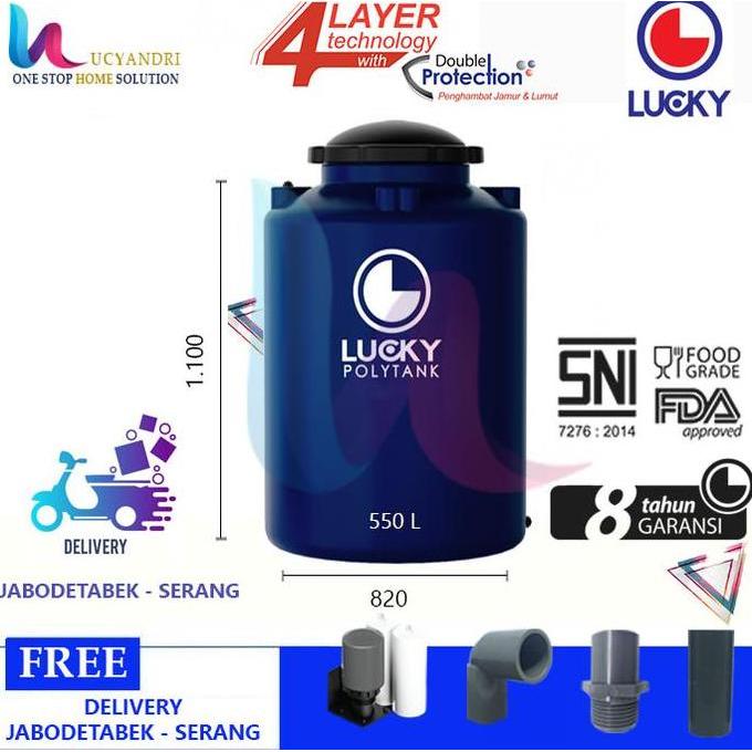 Tangki Air Plastik Lucky LS 550 Tandon Air, Toren Air, 550 L NEW