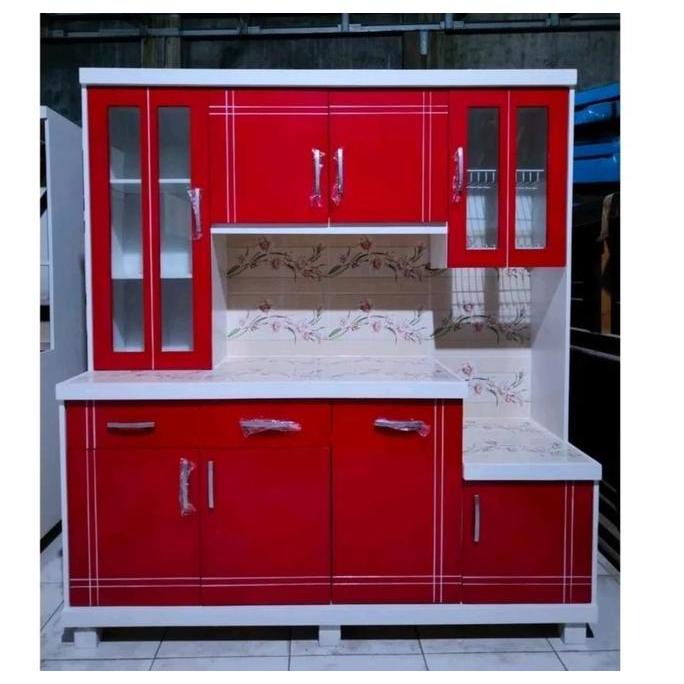 TERLARIS LEMARI SAYUR/RAK DAPUR 4 PINTU UNDAK BODY PUTIH